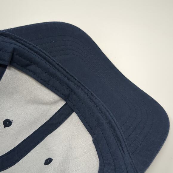 Unbranded Strapback Baseball Cap Blue One Size Adjustable Vented Holes Blank - Picture 8 of 9